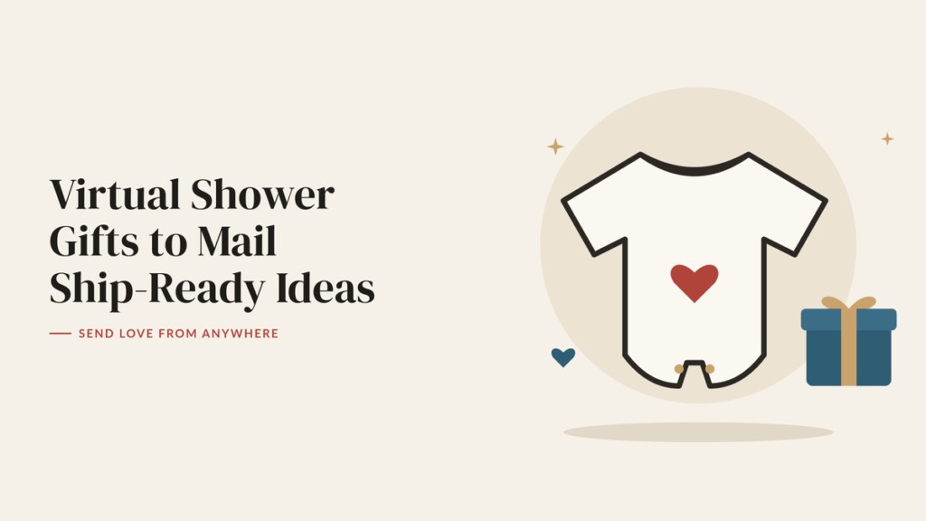 Illustration of a baby onesie with a heart and a wrapped gift