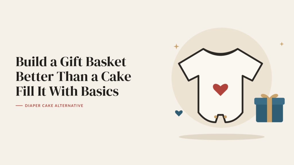 Illustration of a baby onesie with a heart and a wrapped gift